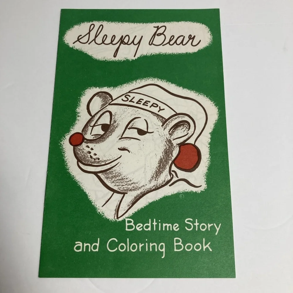 Vintage Travelodge Motel Hotel Sleepy Bear Bedtime Story Coloring Book Rare